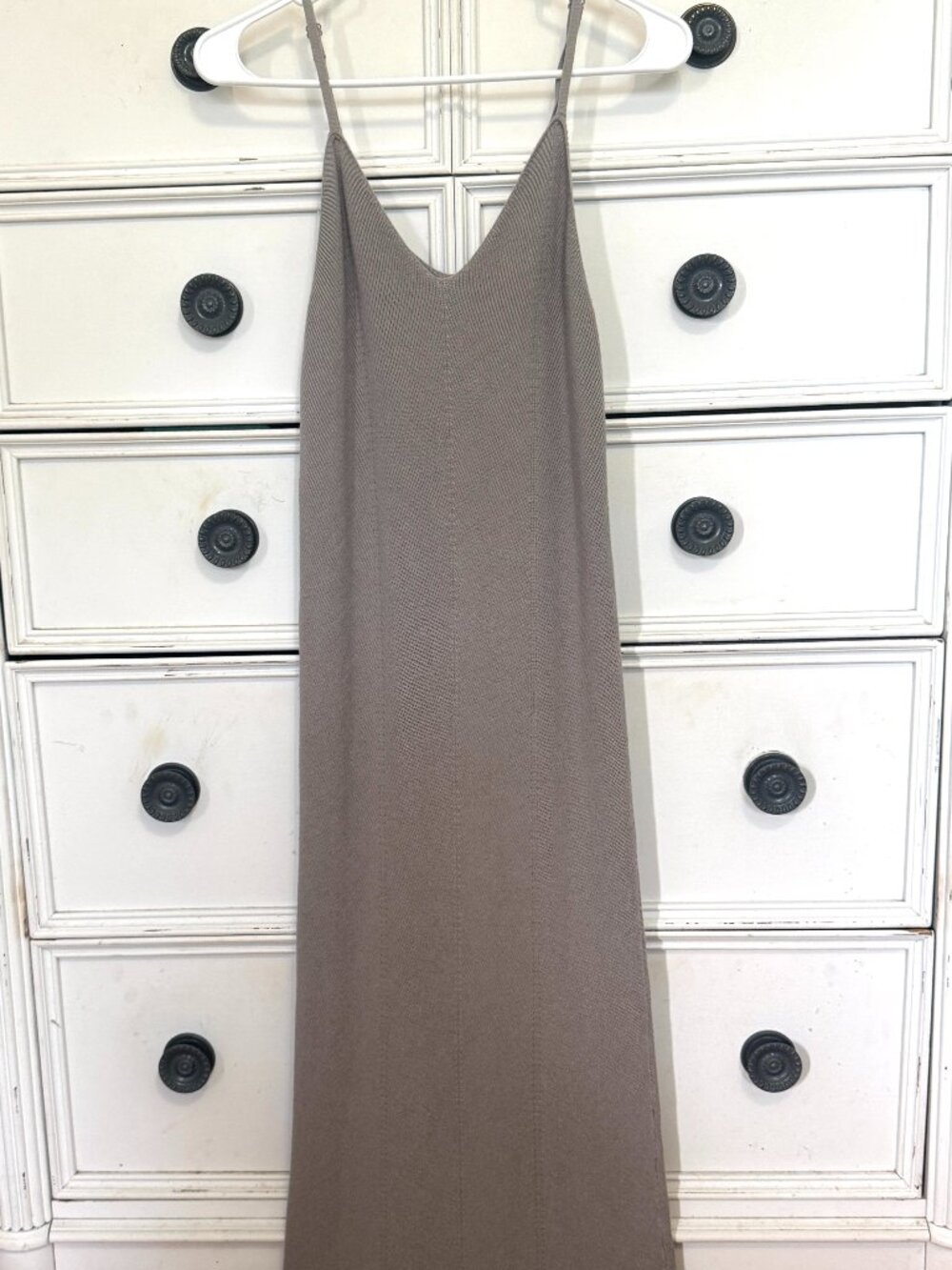 Freshman 1996 Gray Ribbed Knit Minimalist Maxi Dress Size Medium